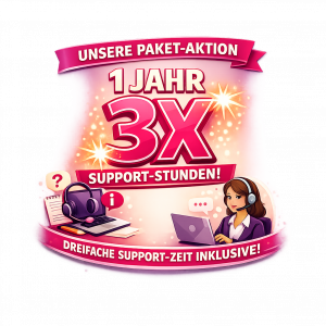 1 Jahr lang 3x so viele Supportstunden!